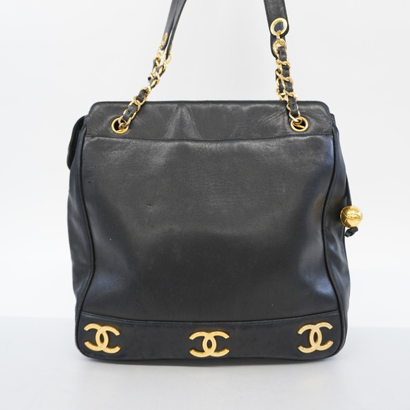 [3ye5573] Auth Chanel Shoulder Bag Triple Coco Lambskin Black Gold metal - Picture 14 of 14